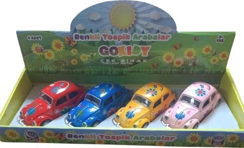 4'lü Metal Kapıları Açılır 12cm  Oyuncak Vosvos Araba Seti Çek-Bırak