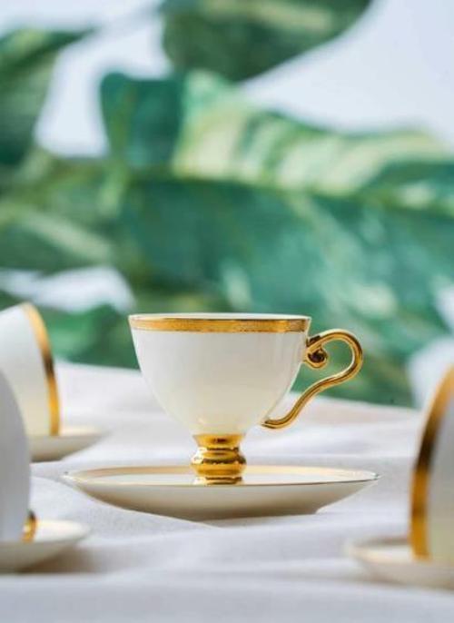 HXF-06550 Thelma Gold 6lı Kahve Fincan Takımı