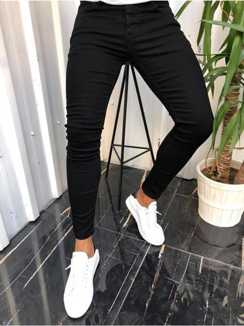 2024 Yeni Sezon Likralı Slim Fit Kot Pantolon Sk1 Siyah 44
