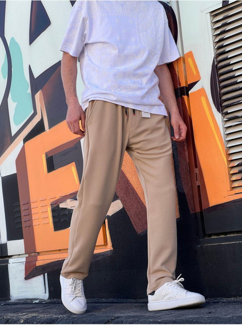 Yeni Sezon Rahat Kalıp Esnek Kumaş Beli Lastikli Baggy Jogger Pantolon Çok Renkli 34
