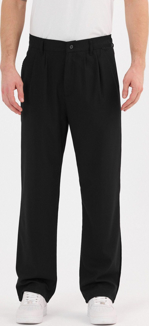 2025 Oversize Bol Paça Kumaş Baggy Pantolon Pl11 Siyah 3XS
