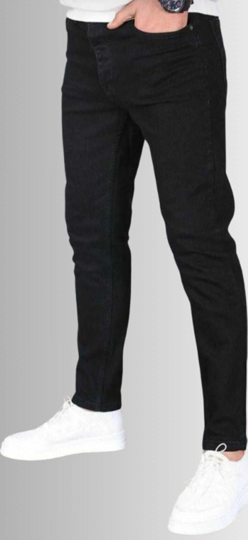 2025 Yazlık Trend Büyük Beden Denim Kot Pantolon Sk1 Siyah 38