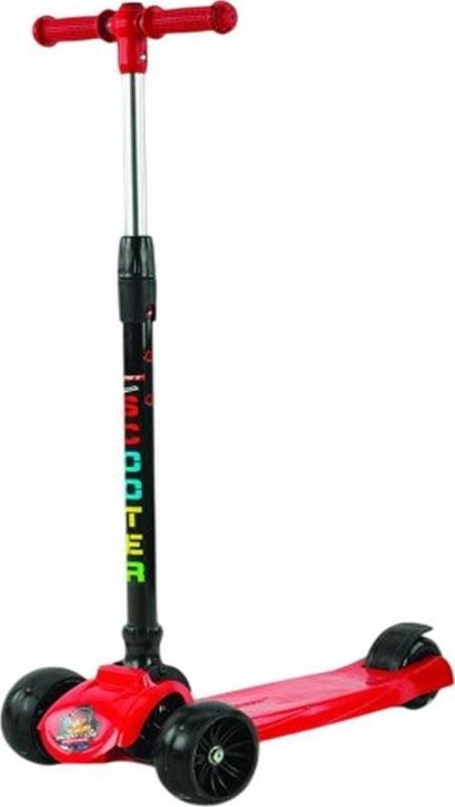 Power JY - H02 Kalın Teker Katlanabilir Işıklı Scooter Kırmızı