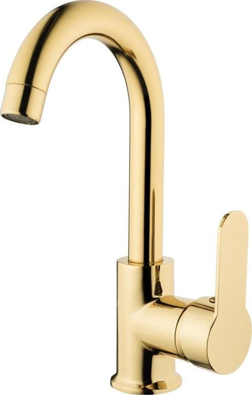 KRİSTAL KUĞU LAVABO BATARYASI (ALTIN)