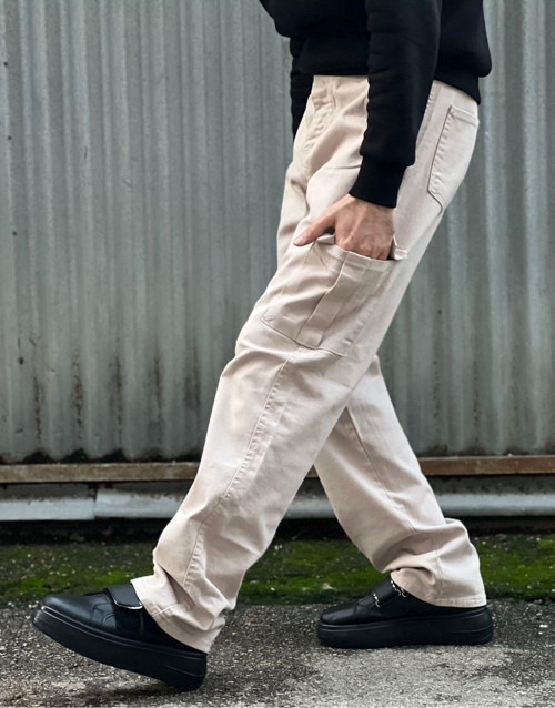 Kargo Cepli Baggy Pantoloncuk Kkb Krem S