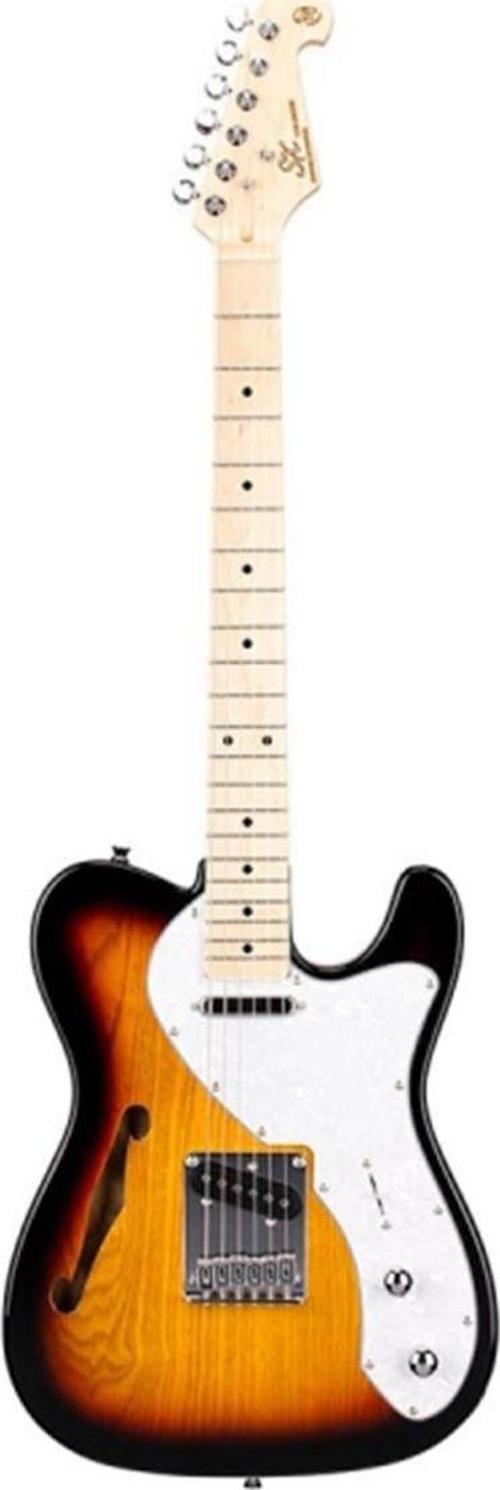 STL/ASH/3TS Semi Hollow Body Telecaster Elektro Gitar (Sunburst)