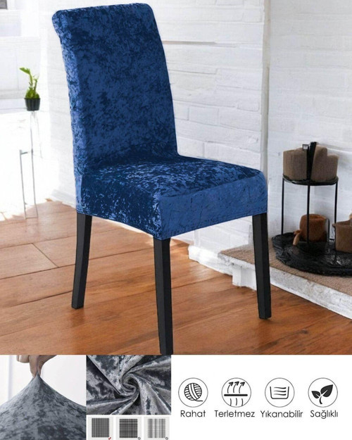 Kaliteli Likralı Kadife Sandalye Örtüsü Sandalye Kılıfı Mutfak Sandalye Örtüsü Sandalye Koruma Tekli