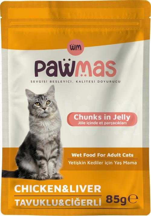 Pouch Tavuklu Ve Ciğerli Yetişkin Kedi Yaş Maması 85 Gr