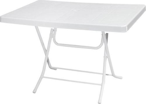 MT-GFM240 Prima Roccia Plastik Kare Bahçe Balkon Masa 70x110 cm Beyaz