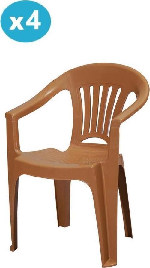 MT-GF141 Zaffiro Plastik Bahçe Balkon Sandalye 4'lü Set