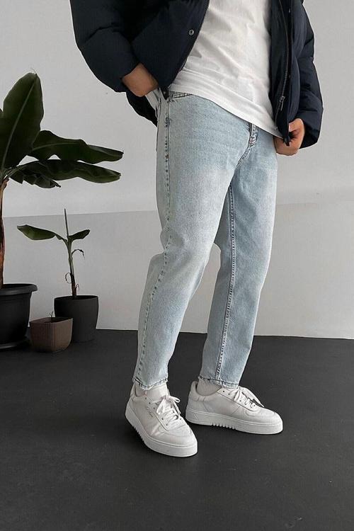 Erkek Yeni Sezon Boyfriend Pantolon 1.Kalite 2024 Açık Mavi 44