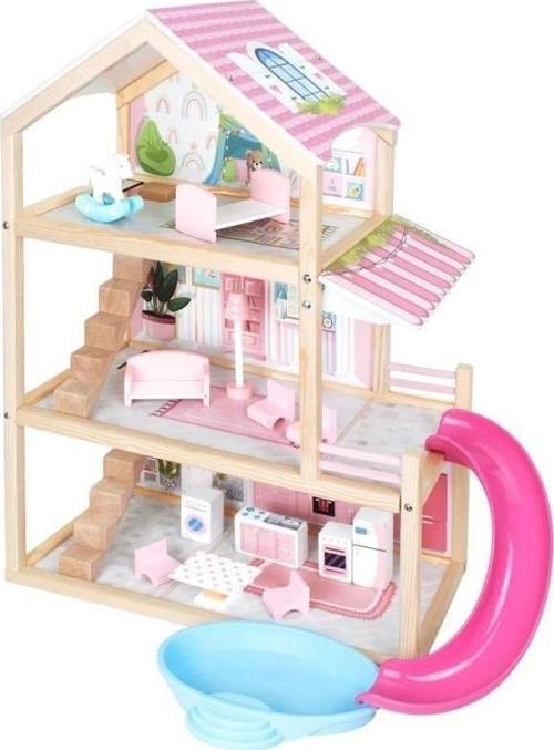 NessiWorld T2010AhşapKaydıraklıEv3Katlı-OkutanHobi