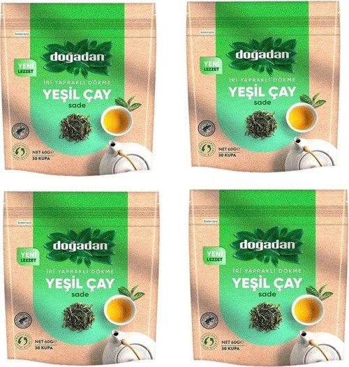 İri Yaprakli Dökme Yeşil Çay Sade 60 Gr*4 Adet
