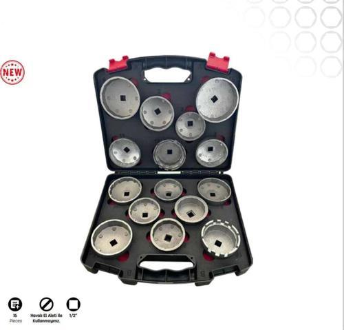 41600 1/2 15 Parça Tas Tipi Yağ Filtre Sökme Seti Takımı