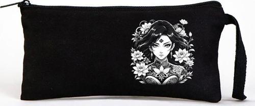 Tattoo Bez Kalemlik Çanta 21X10 Cm Siyah