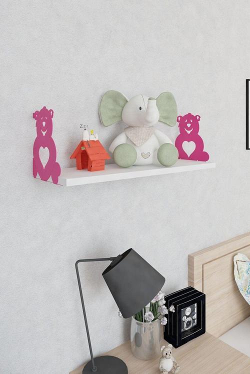 Kalpli Ayıcık Raf Seti Pembe + Parlak Beyaz 015 0737 020 060 60