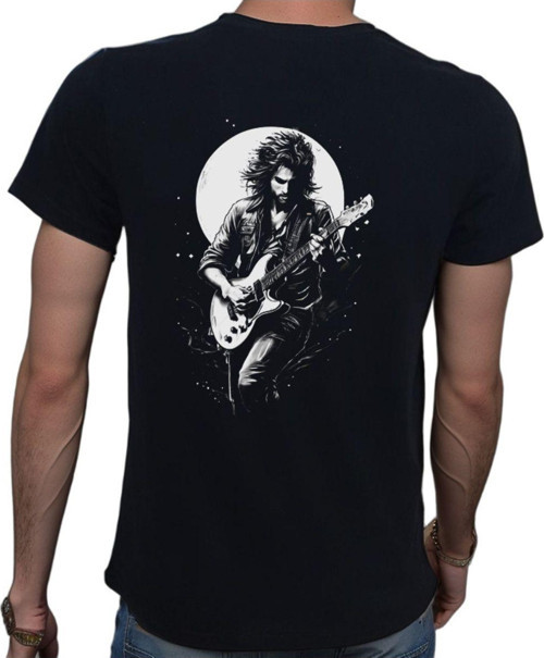 To The Moon And Back T-Shirt %100 Pamuklu Siyah Penye Basic Erkek Tişört Siyah L