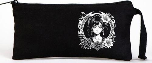 Tattoo Bez Kalemlik Çanta 21X10 Cm Siyah