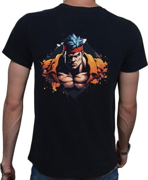 Splash Fight T-Shirt %100 Pamuklu Siyah Penye Basic Erkek Tişört Siyah L