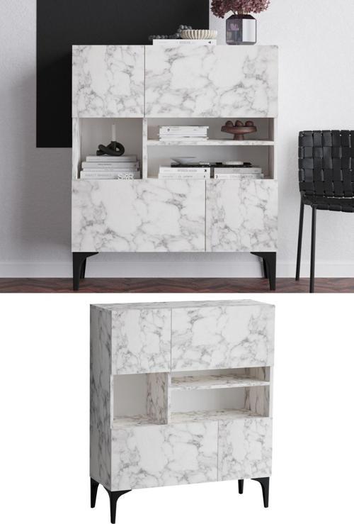 Krista Konsol Carrara Marble