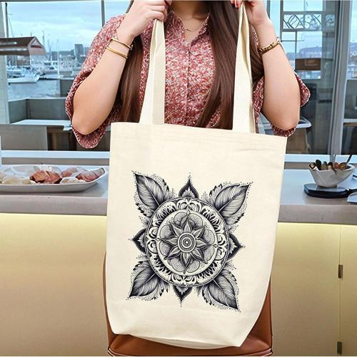 Tattoo İç Cepli Körüklü Örgü Kulplu Kanvas Çanta 35X40X10 Cm