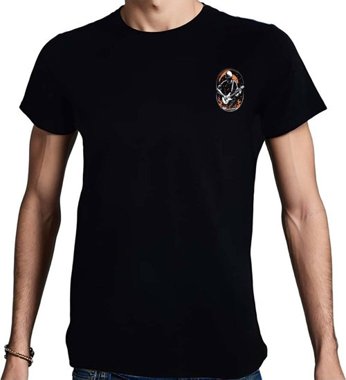 Elip Guitar T-Shirt %100 Pamuklu Siyah Penye Basic Erkek Tişört Siyah XL