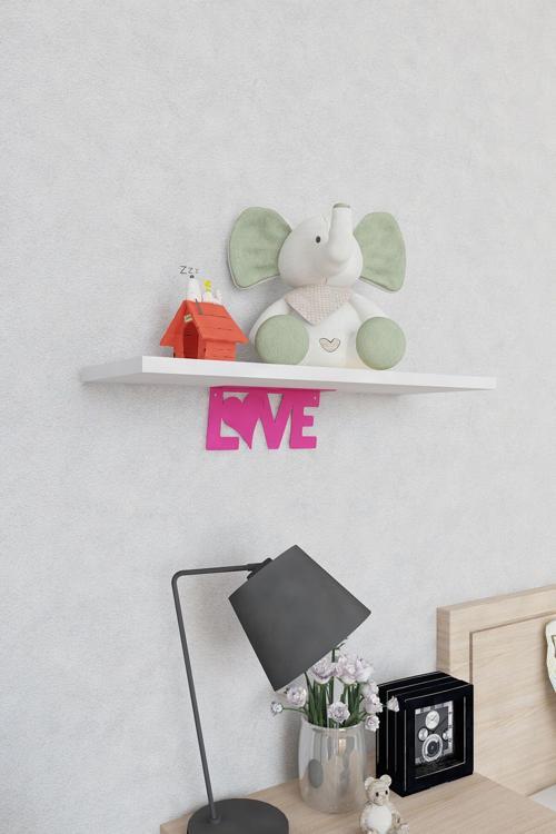 Pembe Beyaz Love Raf Seti 20X60 Cm 015 0790 020 060 60