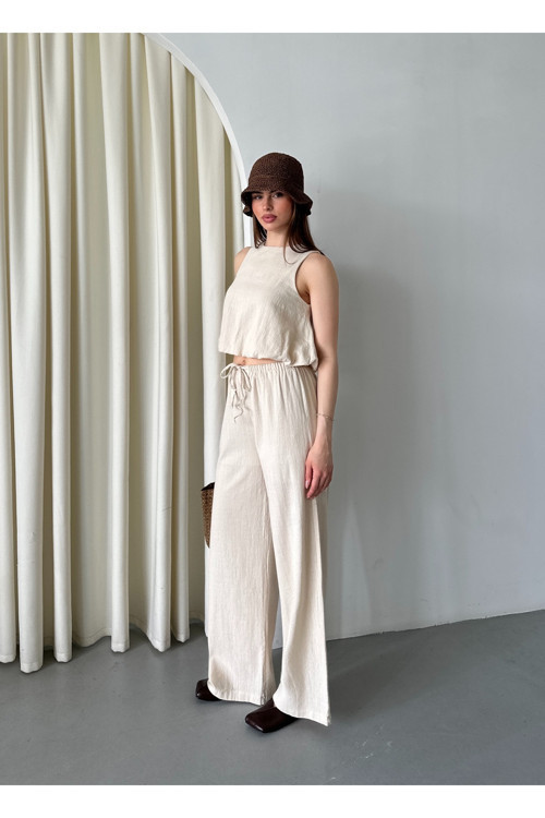 Natural %100 Pamuk Bluz Pantolon Takım - 251003