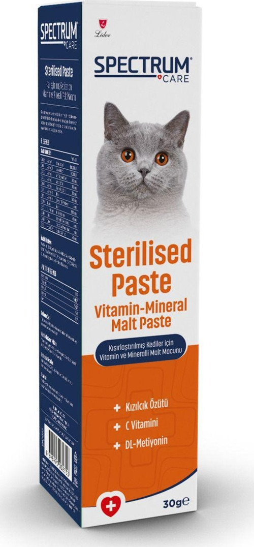 Sterilised Paste Kısırlaştırılmış Kediler İçin Vitamin ve Mineralli Malt Macunu 30 gr