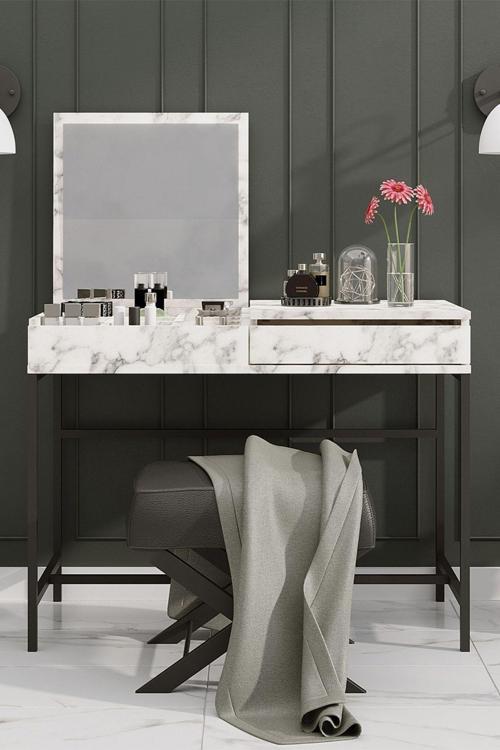 Linda Makyaj Masası Carrara Marble