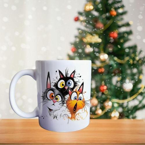 Şaşkın Kediler Porselen Kupa