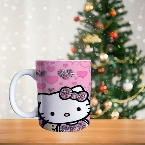 Hello Kitty - Pembe Kristal Porselen Kupa
