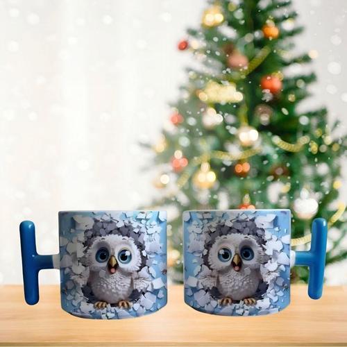 3D Baykuş Porselen Fincan / Kupa -mug