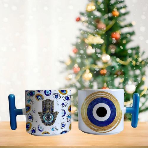 Nazar boncuklu Porselen Fincan / Kupa -mug