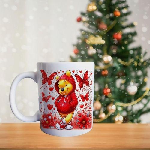 Winnie The Pooh - Kırmızı Kelebekler Porselen Kupa
