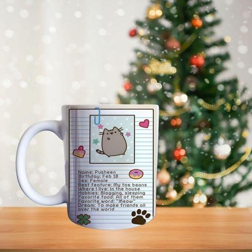 Pusheen pizza kulesi Porselen Kupa