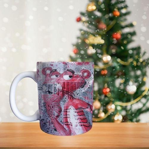 Pembe panter Porselen Kupa