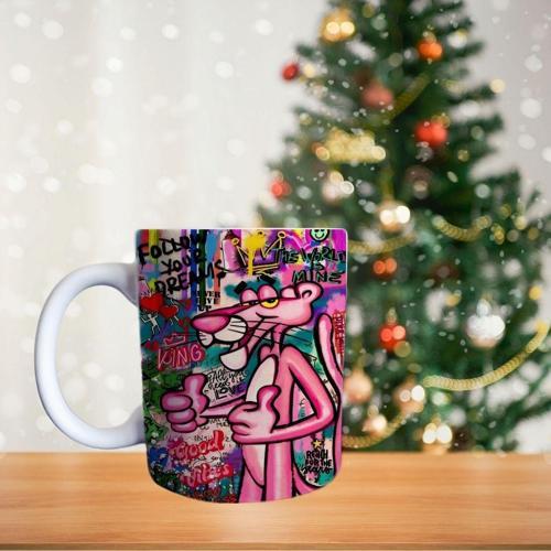 Pembe panter Porselen Kupa