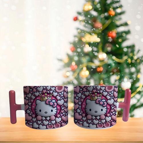 Hello kitty ve kalpler Porselen Fincan / Kupa -mug