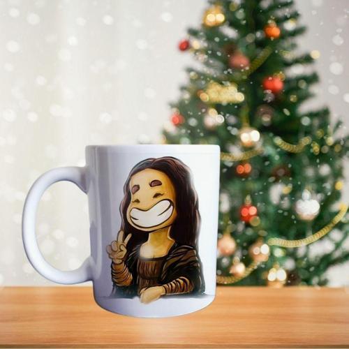 Komik Çocuk Monalisa Porselen Kupa