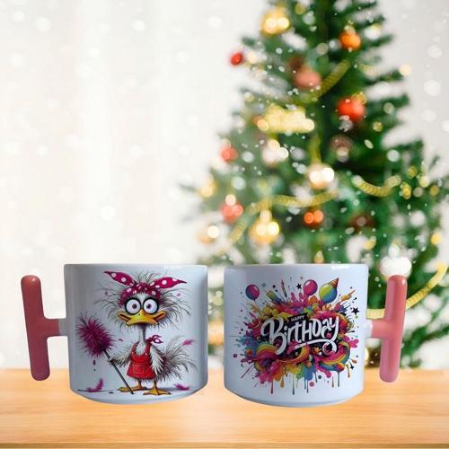 Ev hanımı ördek happy birthday porselen fincan / kupa -mug