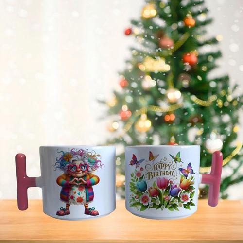 Kalp El Emojili happy birthday porselen fincan / kupa -mug
