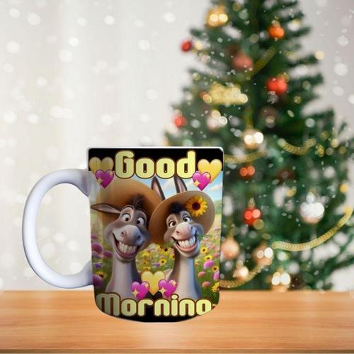 Komik Hayvan Figürlü Porselen Kupa