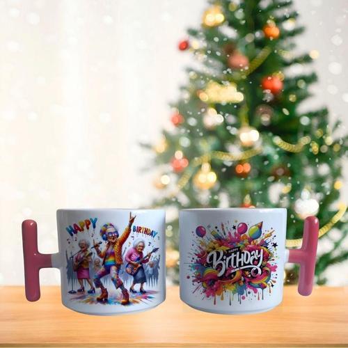 Nineler partide happy birthday porselen fincan / kupa -mug