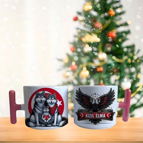 Bozkurt ve Kızıl Elma Porselen Fincan / Kupa -mug
