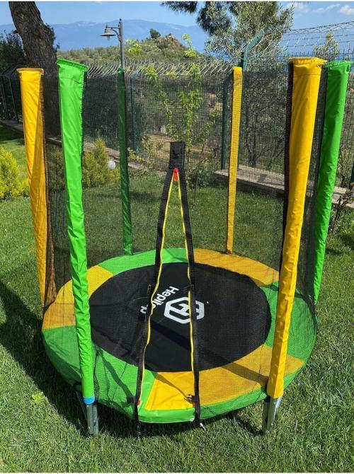 140 Cm Ev Ve Bahçe Tipi File Korumalı Büyük Boy Fileli Çocuk Oyun Alanı Trambolini