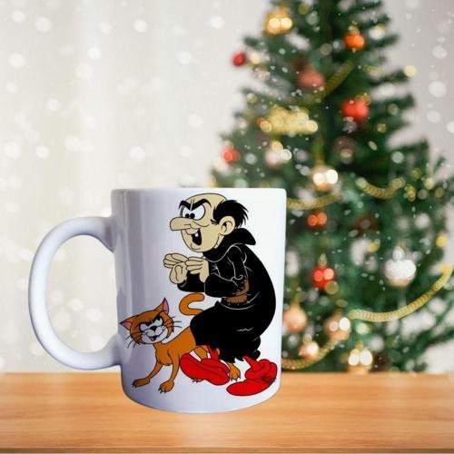 Gargamel Ve Kedisi Azman - Şirinler Porselen Kupa
