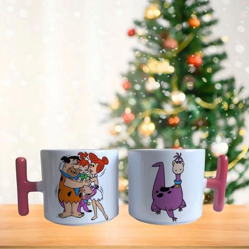 Taş Devri Çakmaktaş Ailesi Ve Dinozorları Dino latte Fincanı - Mug