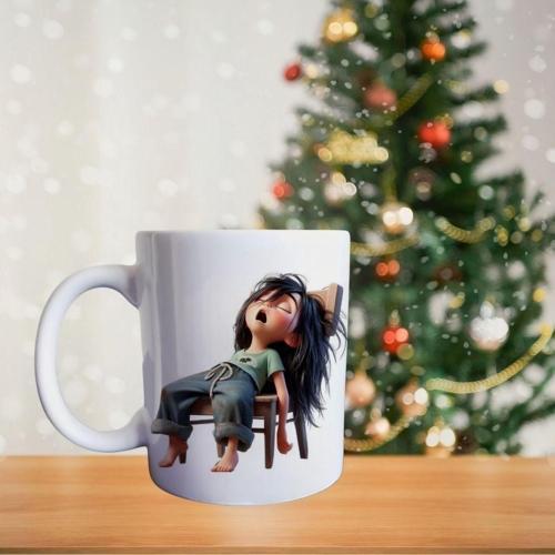 Uyku Temalı Porselen Kupa