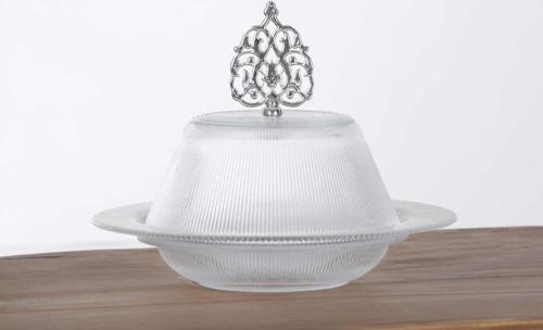 Minimal Kahve Yanı Kare Sunumluk Gümüş